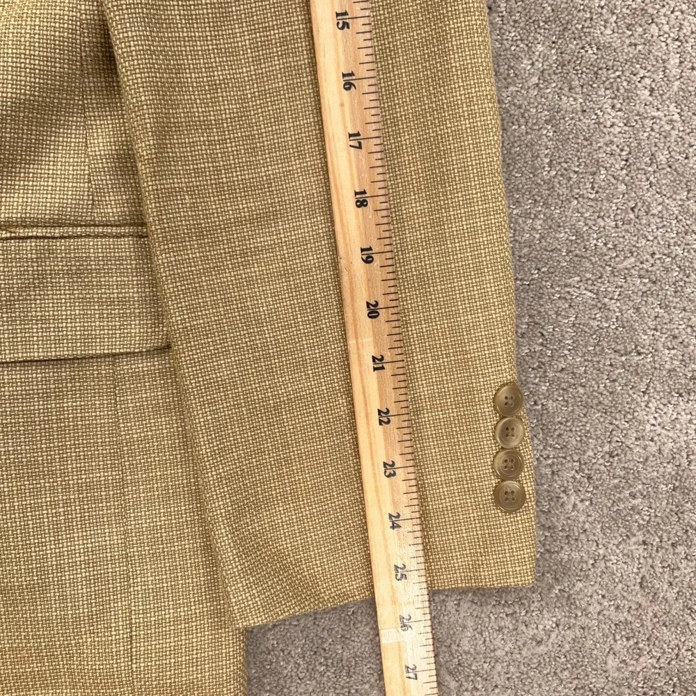 Chaps 1978 Blazer Men 42L Tan‎ Gold Woven Texture Silk Luxury Classic Jacket